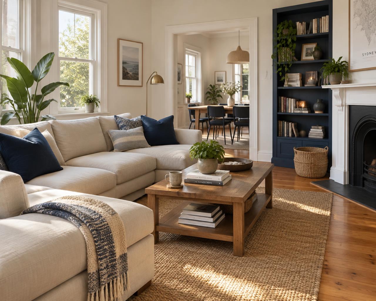 A warm, well-maintained shared living room